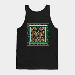 Gold floral pattern, goose foot, beads Tank Top